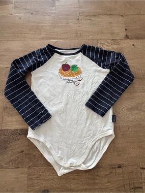 Souris Mini cute Striped Sleeve Apple pie Graphic Bodysuit onesie 2-3 years